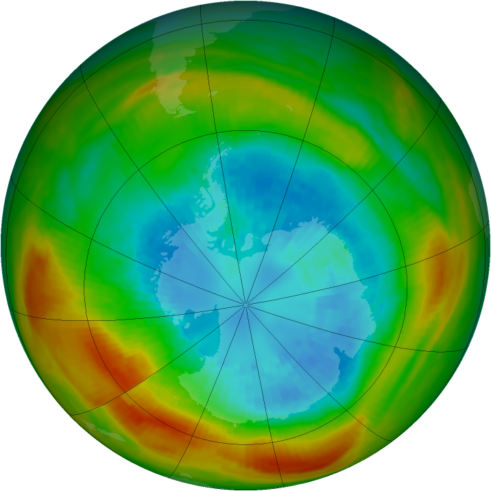 Antarctic ozone map for 09 September 1981